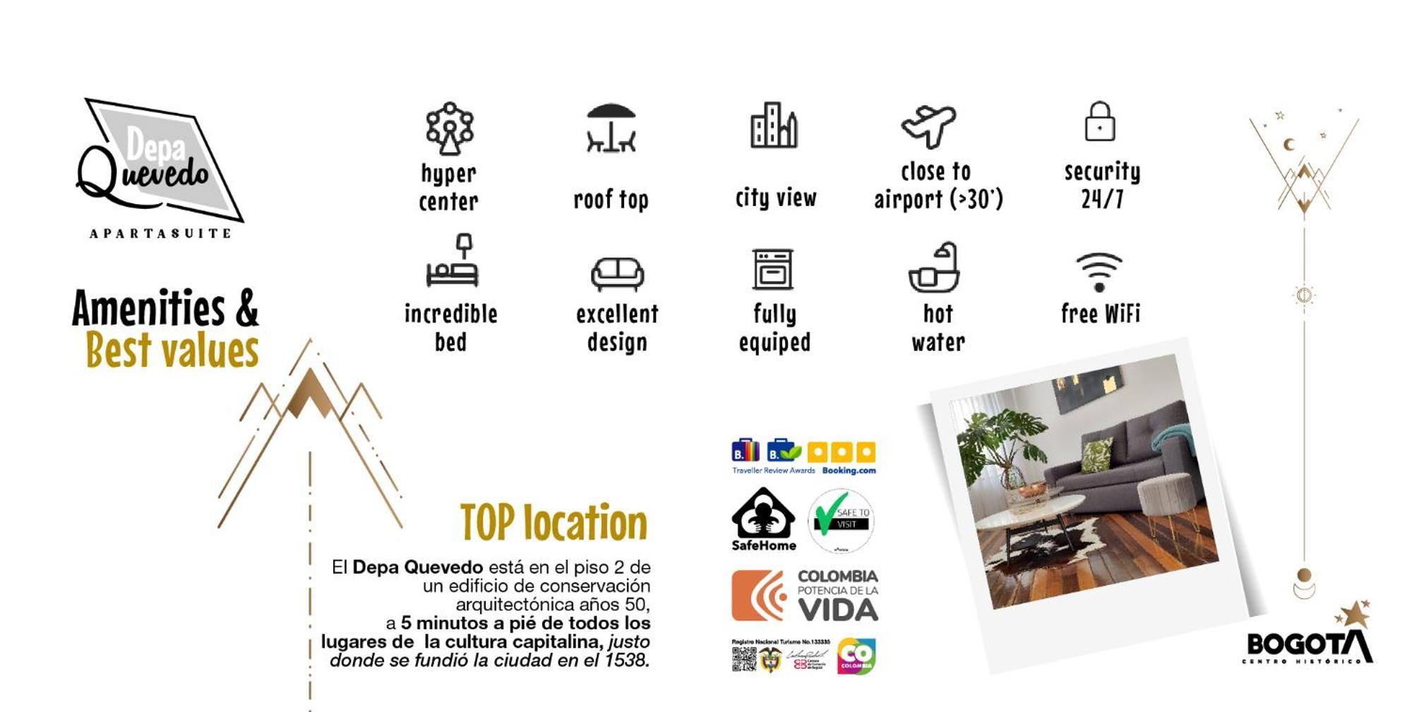 Depa Quevedo - Trendy Revamped Flat - Exceptional Spot In Bogota'S Historic Colonial Square - Candelaria Eksteriør billede